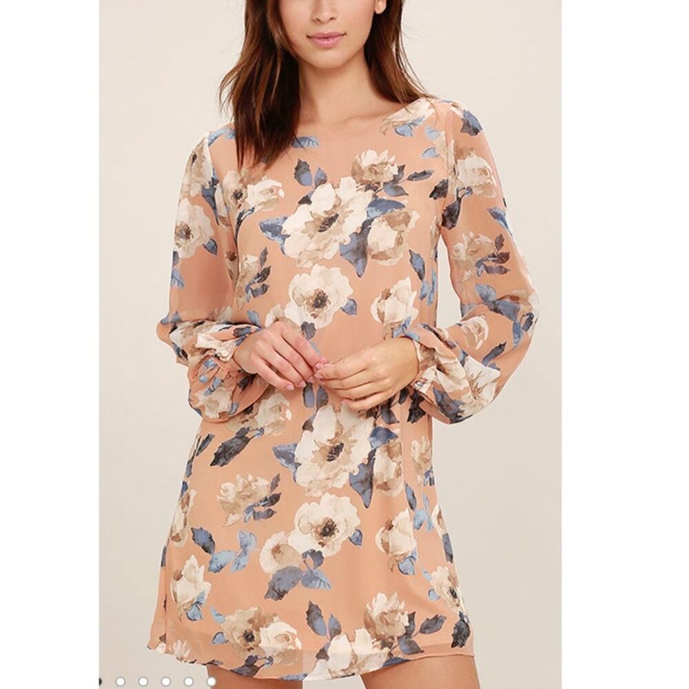 Lulu’s This Time Around Blush Floral Shift Dress